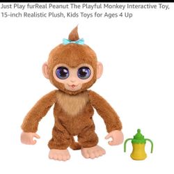 PLAYFULL MONKEY INTERACTIVE TOY 15”  realistic PLUSH JUGUETE INTERACTIVO HACE MOVIMIENTOS COMO MONO