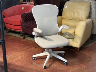 HBADA White Ergonomic Desk Chair w/ Flip-Up Armrests