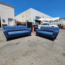 Free Delivery! Blue Matching Sofa Couch Set