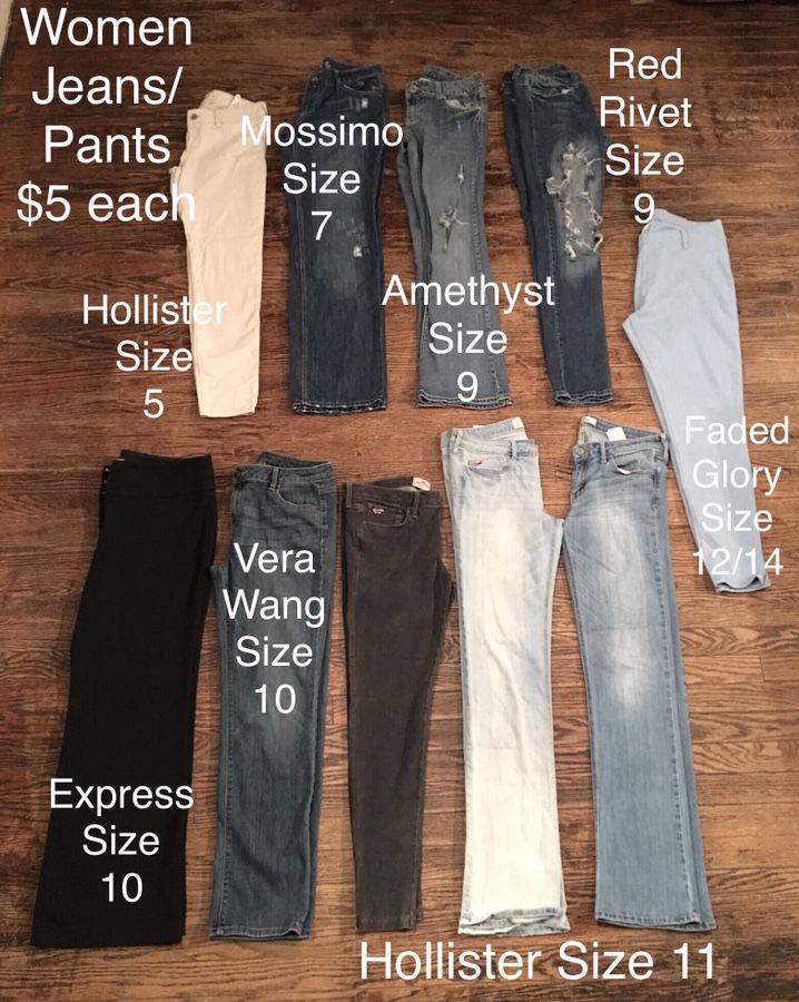 Women Pants/Jeans Size 5, 7, 9, 10, 11, & 12/14 for Sale in East