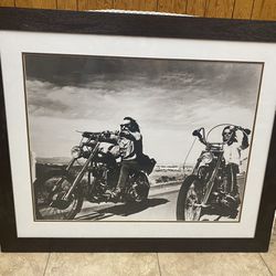 Easy Rider Framed Classic Iconic Biker Motorcycle Film B&W Photo Large 