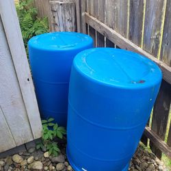 Two 50 Gallon Water Storage Containers 