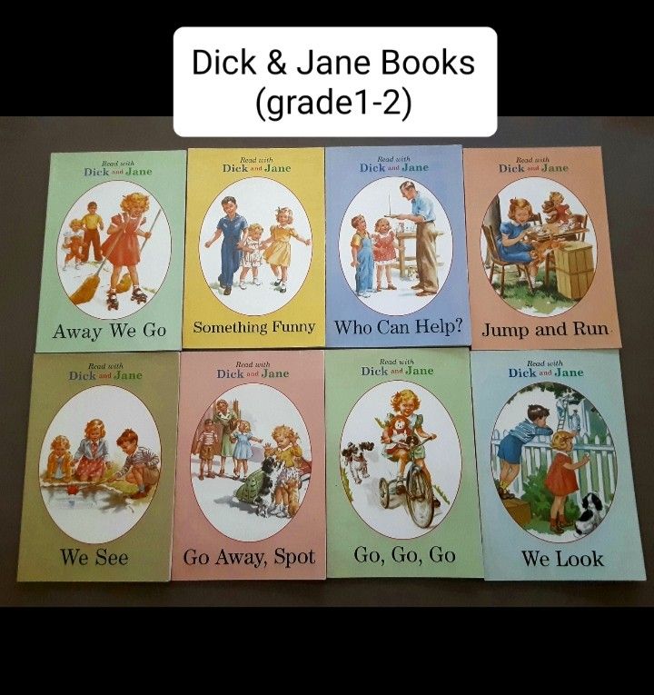Dick & Jane Reading Book Set of 8  (Educational-Grades 1&2)