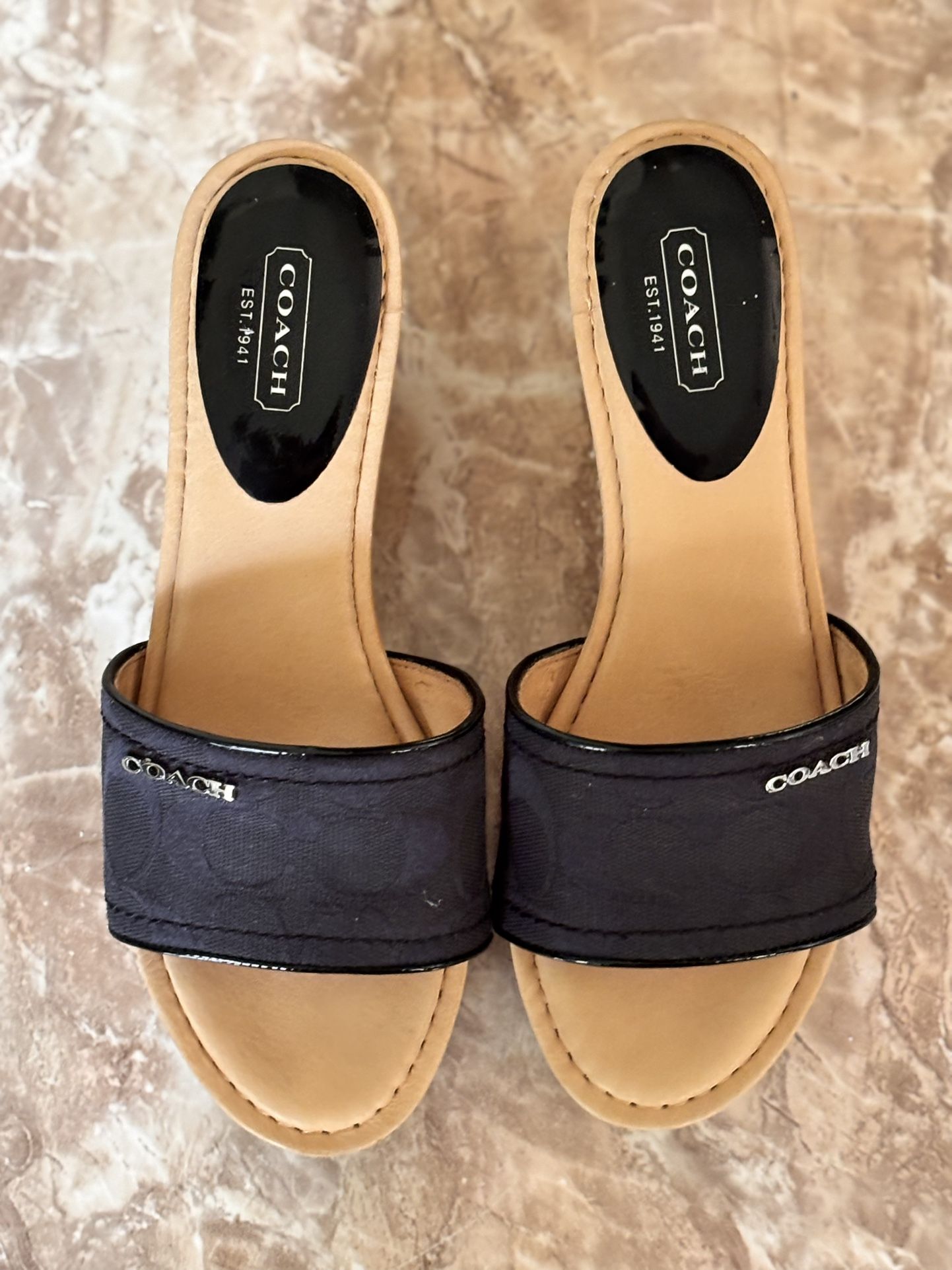 Coach Black Joanne Slide Wedge
