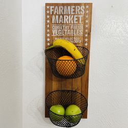Rustic Farmhouse-style Fruit Or Veggie Storage Rack 9”x24”