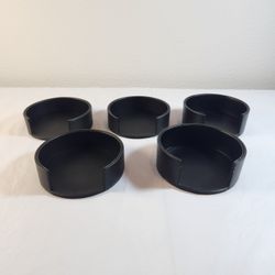5 - QUALITY CONDITION LEATHER COASTER HOLDERS