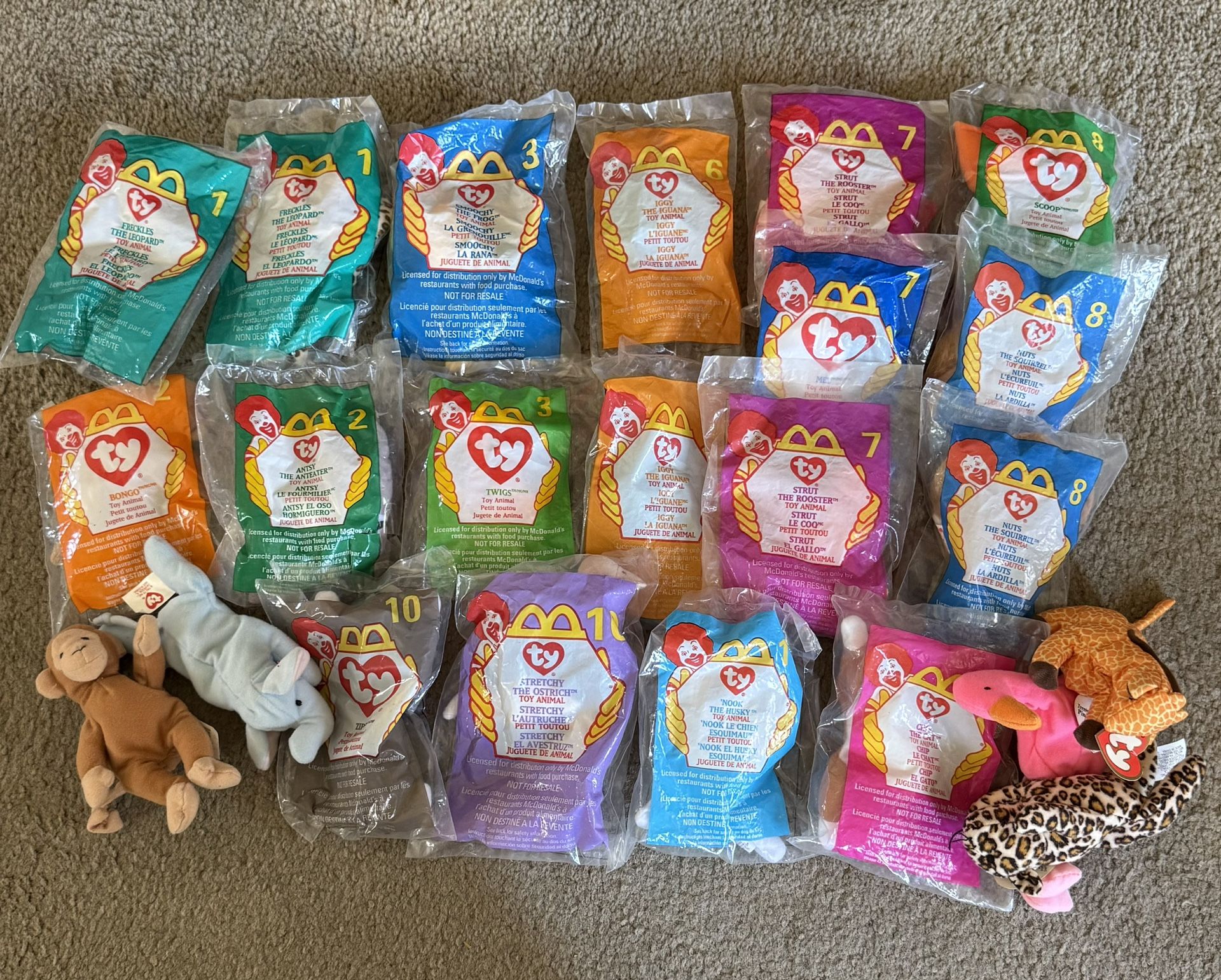 Teenie Beanie Babies Lot - McDonald’s 1999/2000 Sealed & Loose