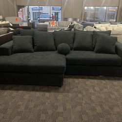 Deep Black Sectional Couch