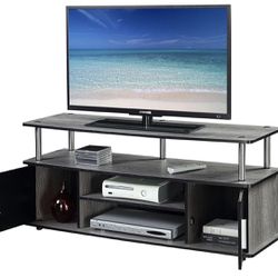 Convenience Concepts Designs2Go Monterey TV Stand with Cabinets and Shelves Home_Furniture_and_Decor, Weathered Gray/Black