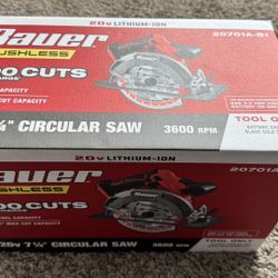 BAUER 20V Brushless Cordless 7-1/4 in. Circular Saw - Tool Only