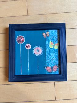Flowers & Butterflies Art Print Print