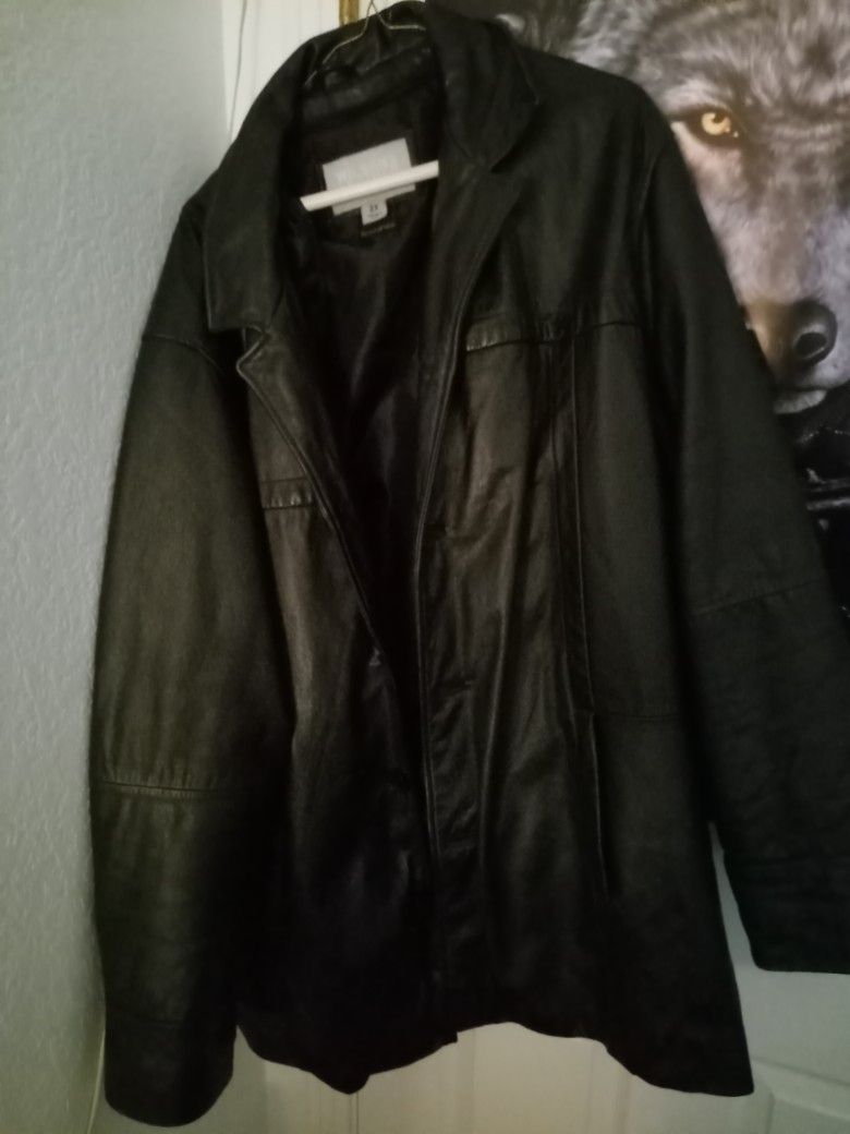 Mens Leather Jacket 2x