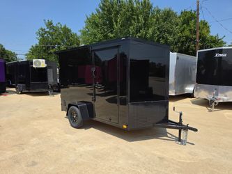 2027 New 6x10 SA Screwless Enclosed Trailer | Blackout | Spoiler Package | Barn Doors | .08 polycor | dexter axle | 1200 (BLACK)
