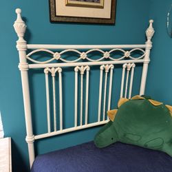 White Metal Twin Bed Frame (Delivery Service Available)