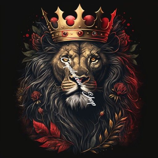 Majestic Royal King Portrait, Royal King Portrait Lion Art Regal Lion Portrait canvas or poster