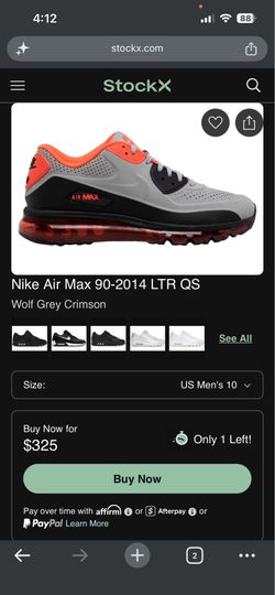 Used two times Nike air max 90-2014 LYR QS size 11