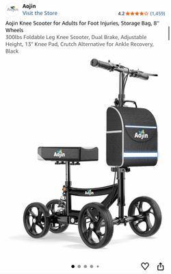 Aojin Foldable Knee Scooter with Storage Bag