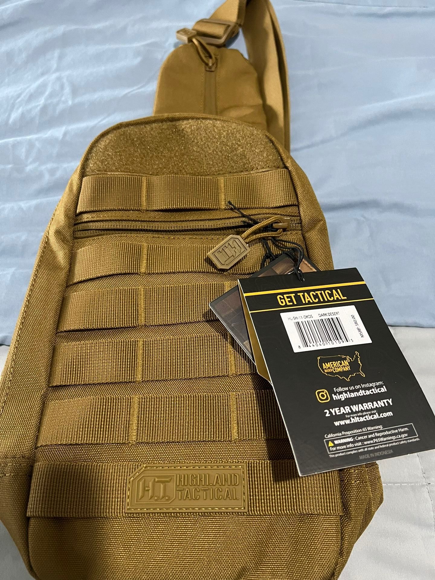 Highland Tactical EXPO EDC Molle Crossbody Sling Bag Dark Desert $80 MSRP Pack