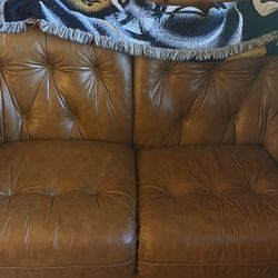 Leather Love Seat and Chair
