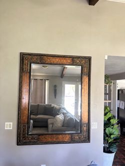 Large 49” x 62” Solid Wood Framed Wall Mirror