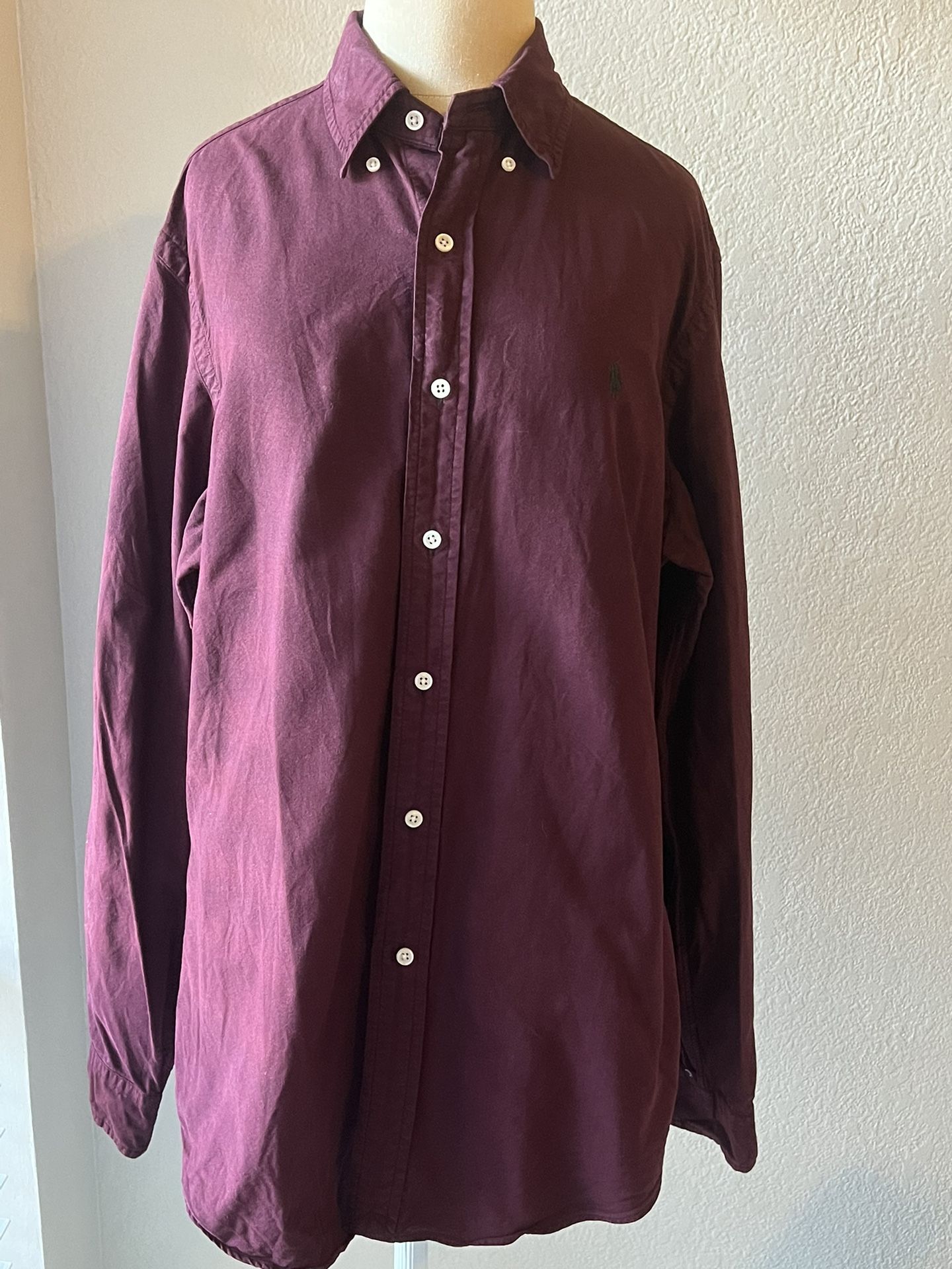 Ralph Lauren PoRalph Lauren Polo Long Sleeve Button-Up 100% Cotton Shirt Size M
