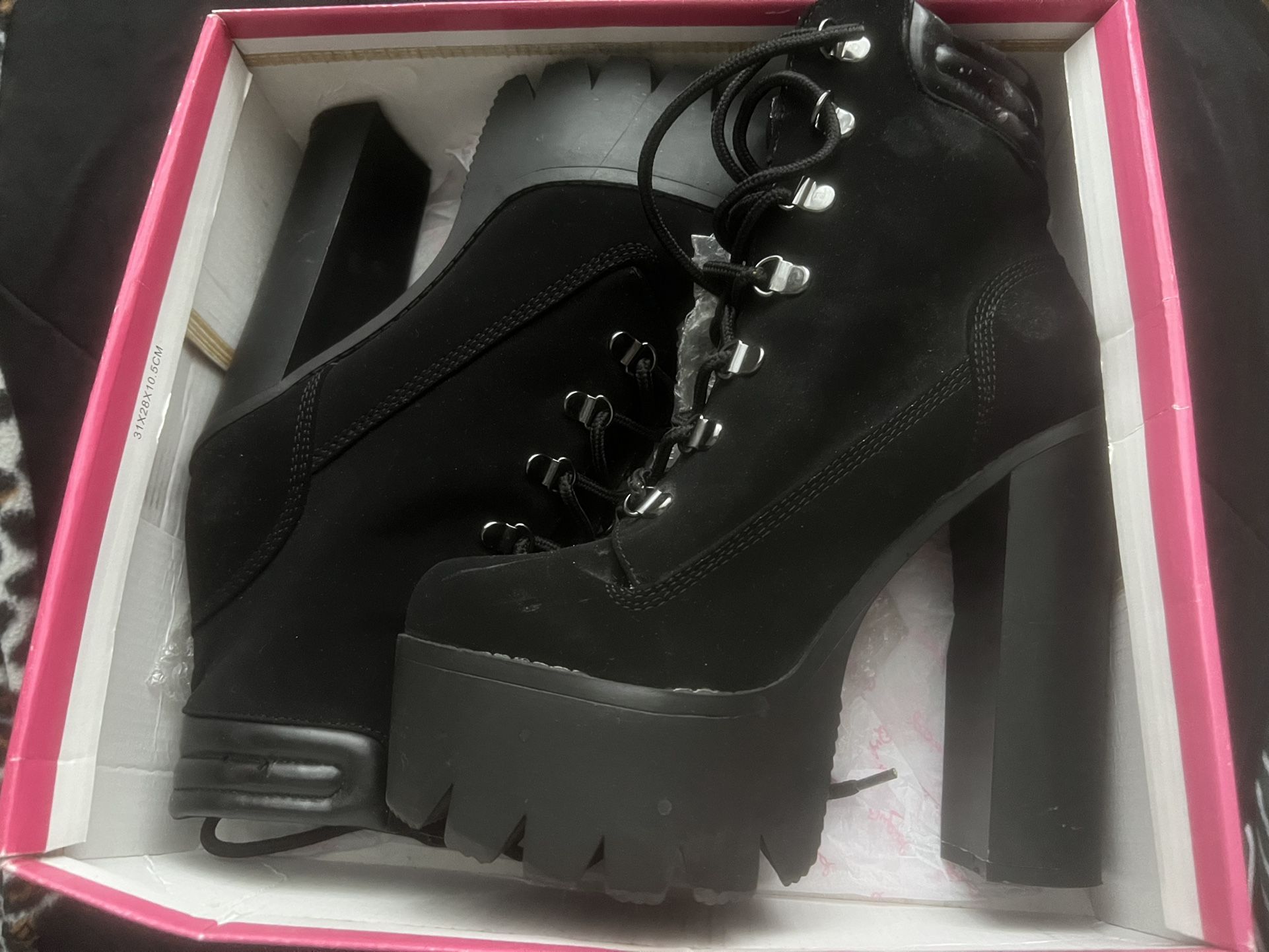 Women’s Platform Heel Black Suede Shoes