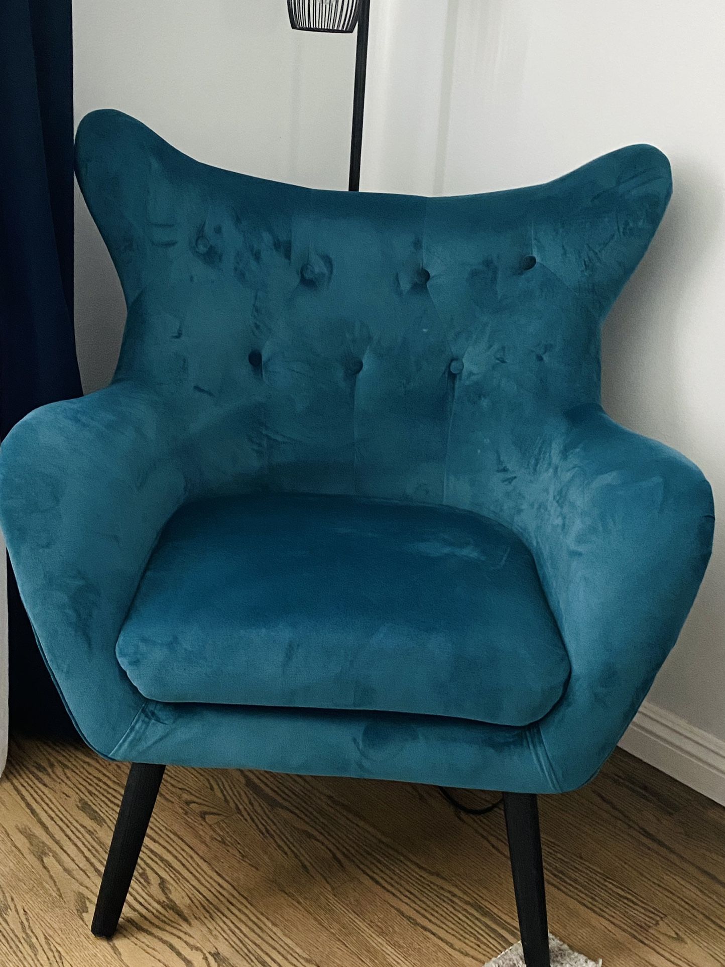 Velvet Wingback Chair