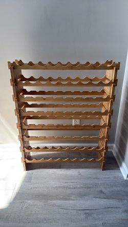 Large Bamboo Wine Rack Holds 92 bottles