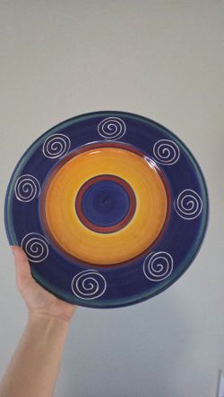 Plates Pier 1 Italian Swirl Handpainted Earthenware Plates