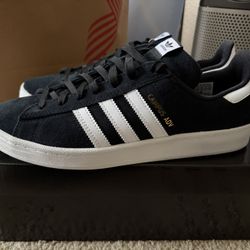 New Adidas Campus ADV Black Suede/ White
