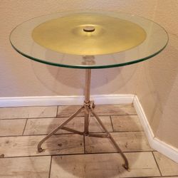 Glass Drum Table 