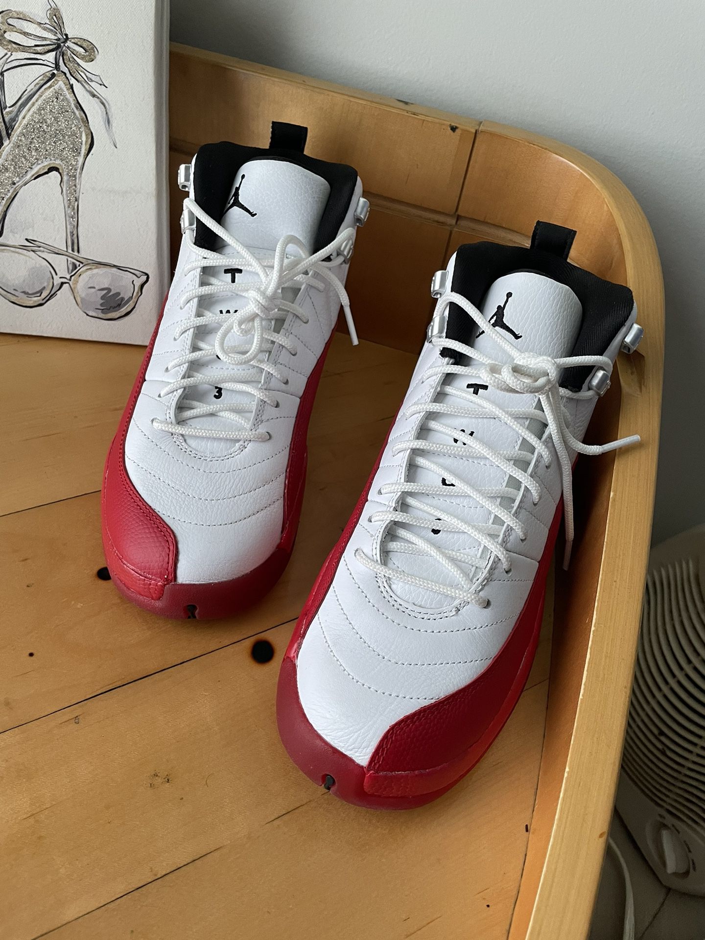 Jordan 12s Cherry Red & White Size 7