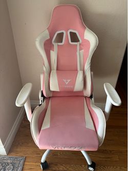 Pink and white desk gaming chair