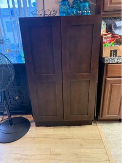 Dark Espresso Storage Cabinet Pantry Cabinet Bar Cabinet 32”W x 54”H