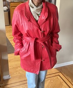 Red Leather Coat