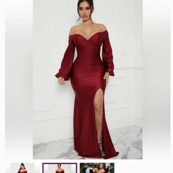 Red off Shoulder Dress 