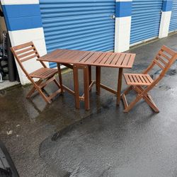 IKEA Teak Bistro Table And Chairs 