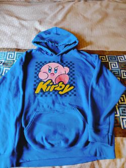 Nintendo Men's Kirby Mad Face Checkerboard Design Graphic Print Hoodie