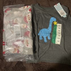 NEW Christmas Shirt & Pjs- Neutral 18 Month 