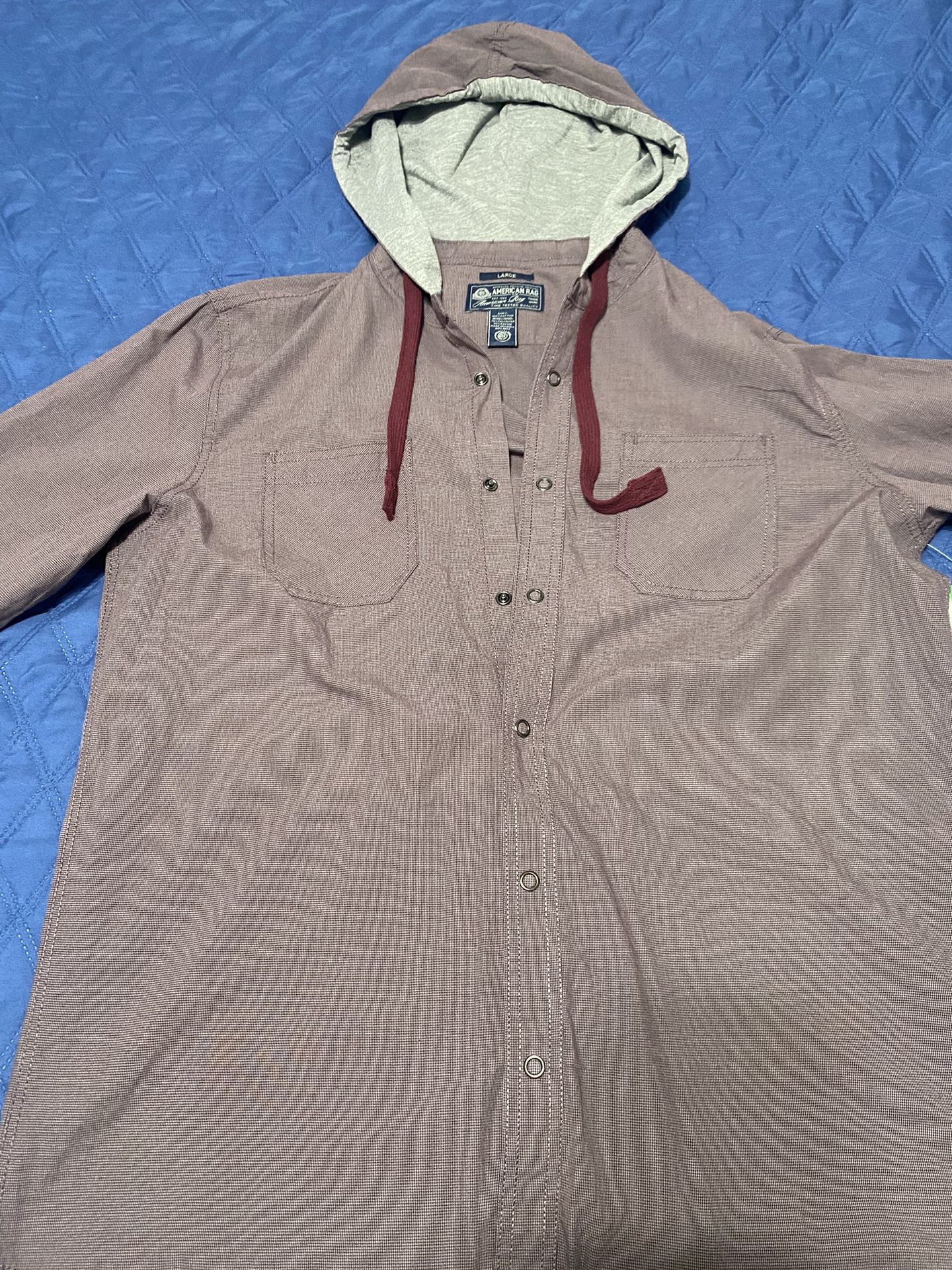 American Rag Mens Western Hollister Button Up Hooded Hood Dress Shirt Plaid  Large 100% Cotton Hu0026M H u0026 M Aeropostale INC International Concepts Van for  Sale in Montclair, CA - OfferUp