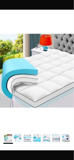 New Twin Dual Layer 4 Inch Memory Foam Mattress Topper with cover