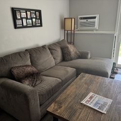 Luxe Gray 95'' 2 Piece Right Arm Facing Chaise Sectional