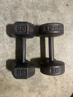 25lb dumbells mismatched