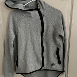 Women’s Woman’s Used Nike Small Grey Gray Sportswear Tech Fleece Oversized Full-Zip Hoodie Cape Sweater Jacket