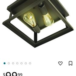 Black Flush Ceiling Mount For Closet Or Laundry