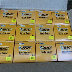 12 boxes of 24 BIC highlighters