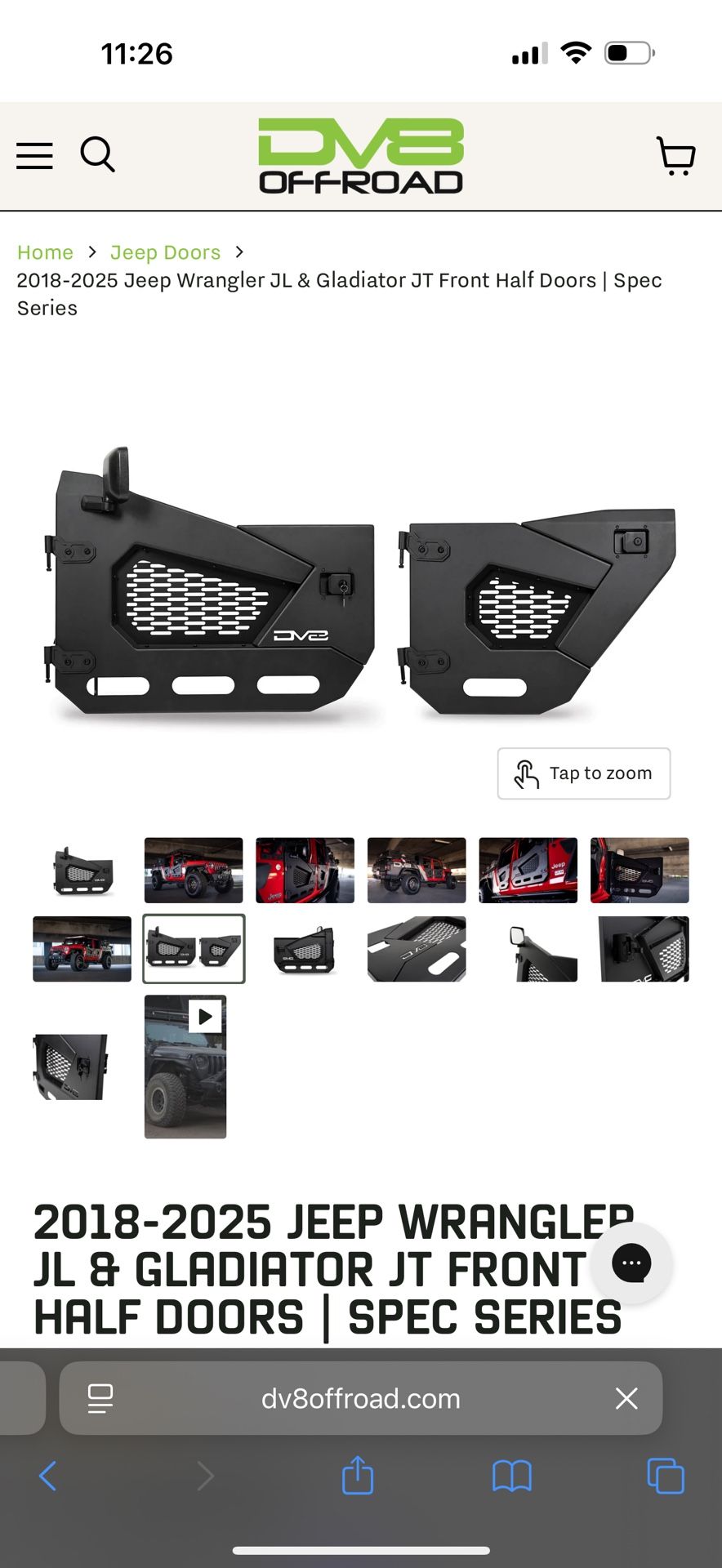 DV8 Jeep Half Doors Set Front And Rear