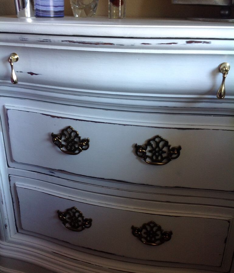 Large Nightstand Chest End Table Dresser shabby chic white CLEAN INSIDE
