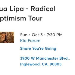 Dual Lipa CONCERT TICKETS