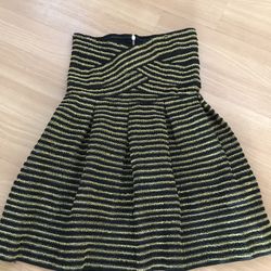 Black And Gold Short Strapless Dress -Size Medium